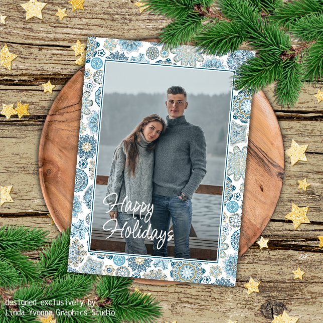 Festivals Chic Floral Mandala Schneeflocken Muster Karte (Von Creator hochgeladen)