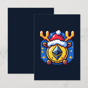 Festivals Crypto Reindeer - Funny Pixel Art Holida Karte