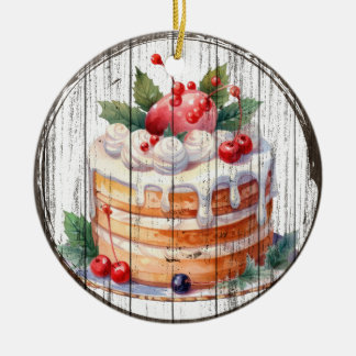Festivals Delight - Wasserfarbener Kuchen Keramik Ornament