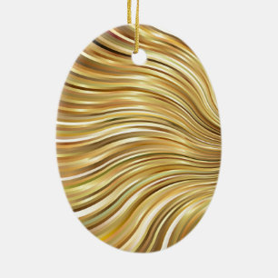 Festivals Elegantes Gold Abstrakte Streifen Keramik Ornament