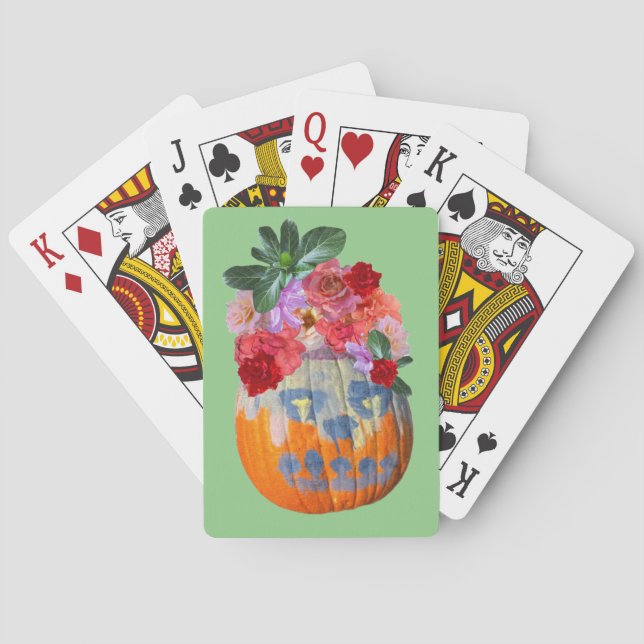 Festivals Fall Pumpkin Floral Spielkarten (Rückseite)