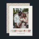 Festivals farbenfrohe Weihnachten Vertikaler Singl<br><div class="desc">Diese farbenfrohe Weihnachts-Weihnachts-Foto-Weihnachtskarte ist perfekt für Ihren lustigen, kreativen, hellen Weihnachtsgrüßen. Es ist ein einzigartiger, spielerischer, moderner Schriftart in Rot, Boho Bräune und heller und dunkelgrüner Farbe, die für ein fröhliches, saisonales Ambiente sorgen. Wenn Sie Ihren Lieben den dunklen Winter mit niedlichem Feiertagsjubeln näher bringen wollen, haben Sie genau das...</div>