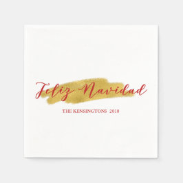 Festivals Feliz Navidad Golden Foil Pinacoteca Serviette