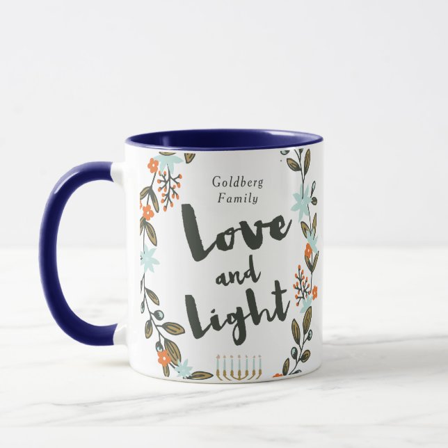 Festivals Floral Hanukkah Fotokarte Tasse (Links)