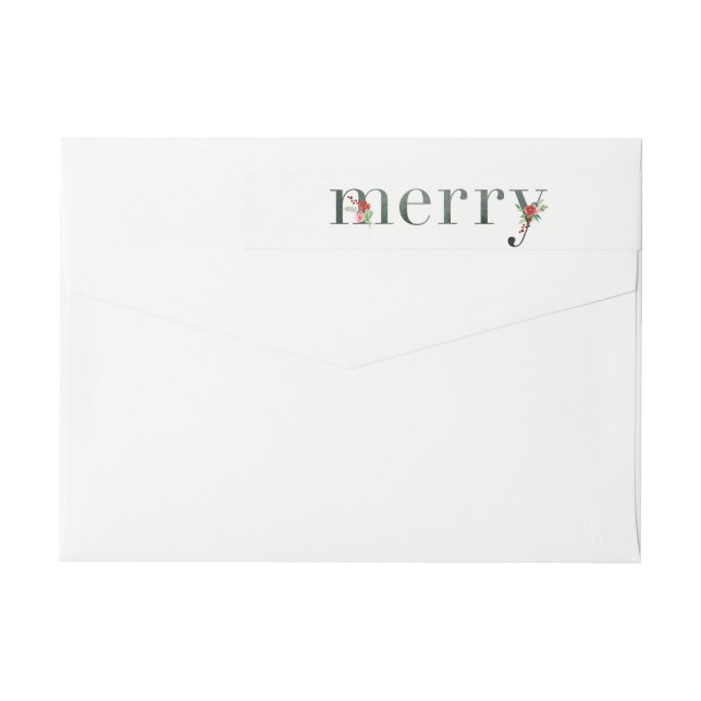 Festivals Florals MERRY Wraparound Holiday Labels (Rückseite)