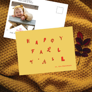Festivals Foto "Happy Fall Y'all" Feiertagspostkarte