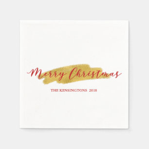 Festivals Frohe Weihnachtsfeiertage Goldene Foil P Serviette