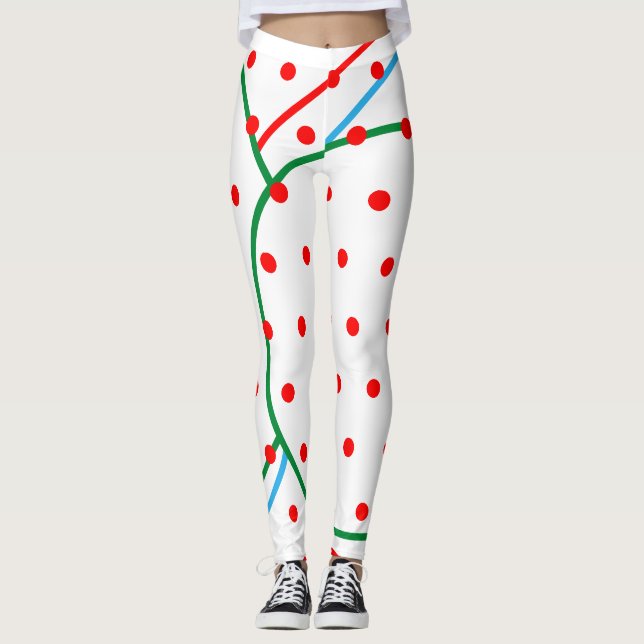 Festivals Geometric Red Green Blue Leggings (Vorderseite)