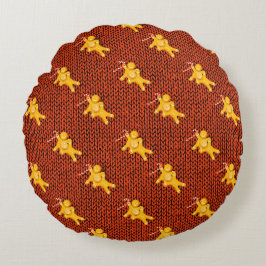 Festivals Gingerbrei Mann & Strick Muster Weihnach Rundes Kissen