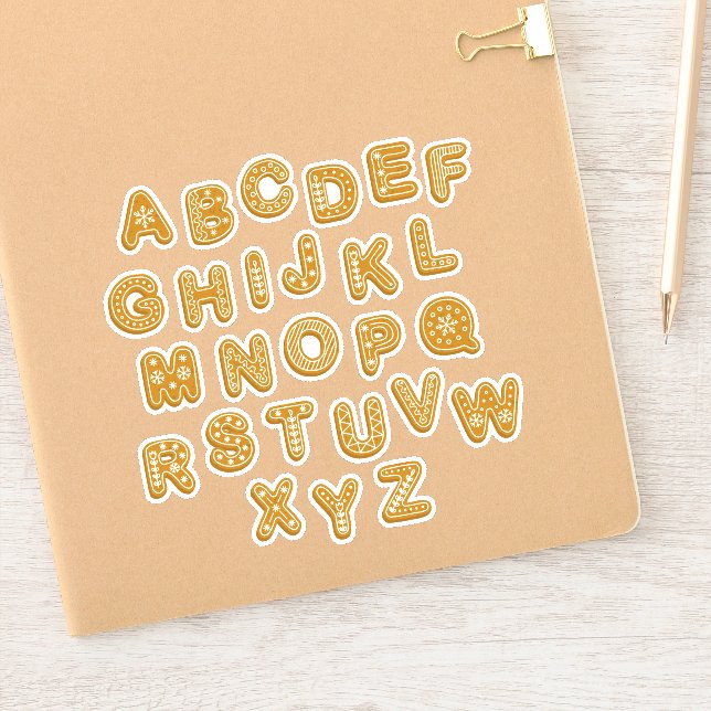Festivals Gingerbrot Cookie Letters Medium Aufkleber (Notizbuch)