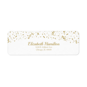 Festivals Gold Confetti White Return Label