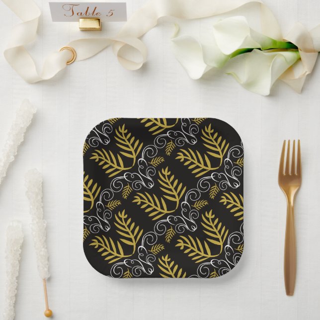 Festivals Gold Deco Vintager Chic Holiday Pappteller (Hochzeit)