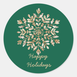 Festivals Gold Snowflake Sticker