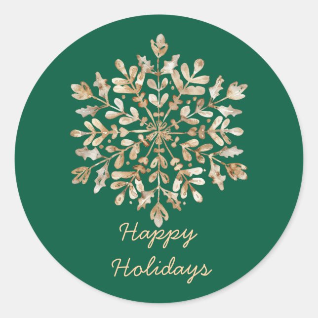Festivals Gold Snowflake Sticker (Vorderseite)