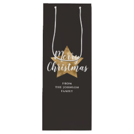 Festivals Gold Star Taupe Weihnachten Geschenktüte Für Weinflaschen