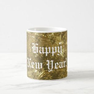 Festivals Gold Stars Frohes neues Jahr Kaffeepause Kaffeetasse