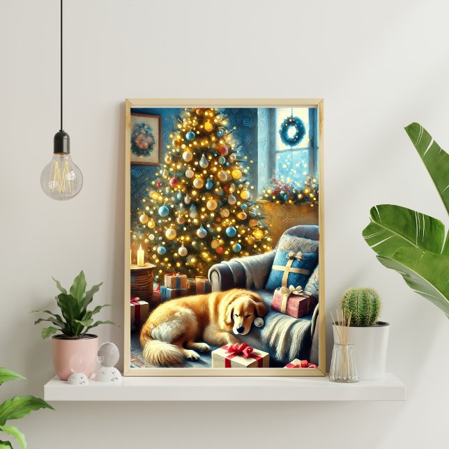 Festivals Golden Retriever Weihnachten Poster (Von Creator hochgeladen)