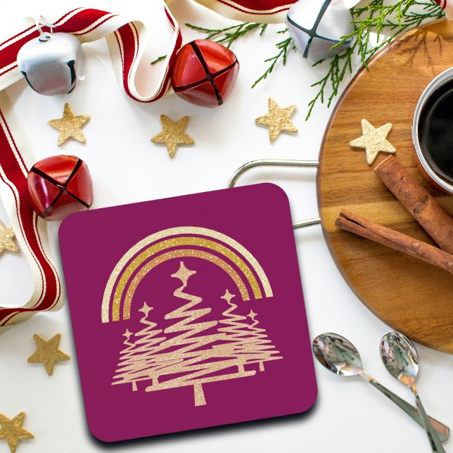 Festivals Goldrainbow Sparkling Getränkeuntersetzer (Von Creator hochgeladen)