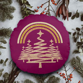 Festivals Goldrainbow Sparkling Rundes Kissen