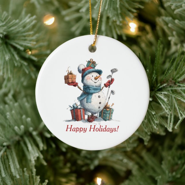 Festivals Golf Lover Weihnachtskarte Keramik Ornament (Baum)