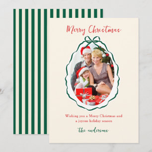 Festivals Green Bow Frame Foto Weihnachten