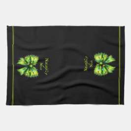 Festivals Green Fur Bow-Lights Naughty oder Nice N Geschirrtuch