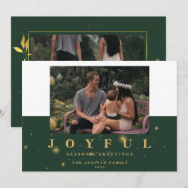 Festivals Green Gold Joyful Two Picture Weihnachte Feiertagskarte