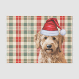 Festivals Green Kariert Goldendoodle Dog Weihnacht Seidenpapier