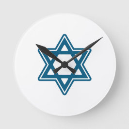 Festivals Hanukkah Single Star Acryl Wall Clock Runde Wanduhr