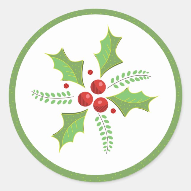 Festivals Holly Berries Stickers (Vorderseite)