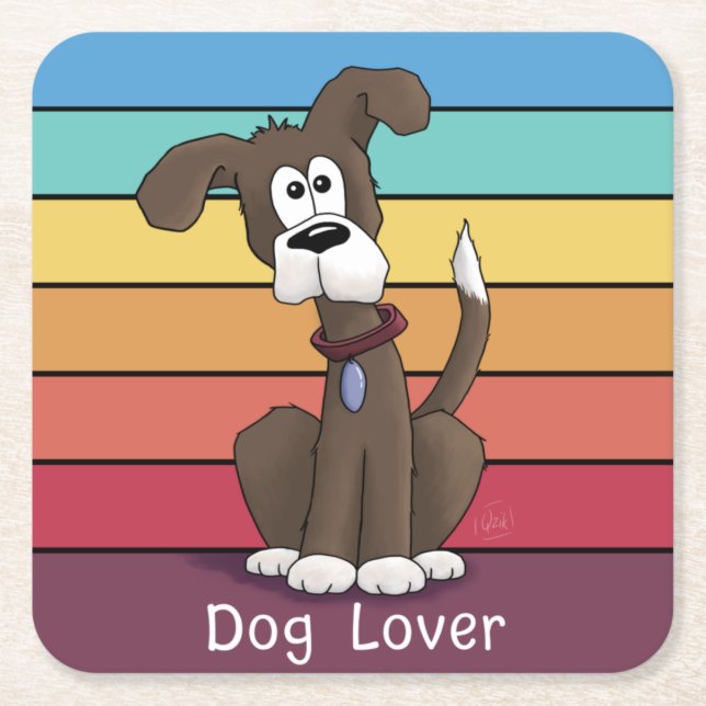 Festivals Hund Lover Square Paper Untersetzer (Vorderseite)