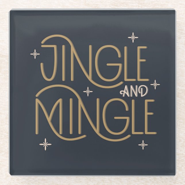 Festivals, Jingle und Mingle Holiday Design Glasuntersetzer (Vorderseite)