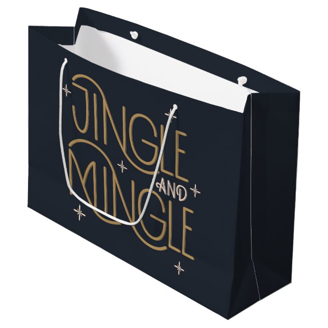 Festivals, Jingle und Mingle Holiday Design Große Geschenktüte (Vorderseite Schrägansicht)
