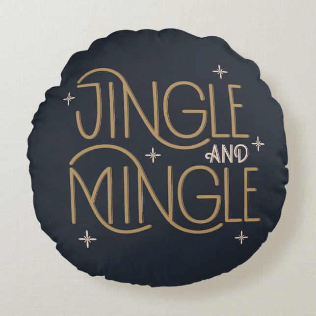 Festivals, Jingle und Mingle Holiday Design Rundes Kissen (Vorderseite)