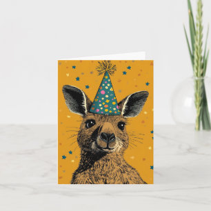 Festivals Kangaroo Grußkarte - Geburtstag fröhlich Karte