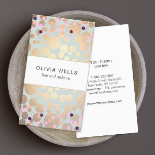 Festivals Konfetti & Gold Circles Schönheitssalon Visitenkarte