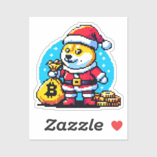 Festivals Krypto Dog Funny Pixel Art Holiday Desig Aufkleber