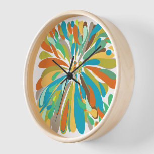 Festivals kühne farbenfrohe Chrysanthemum Blumenge Wanduhr