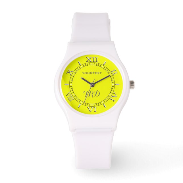 Festivals Lemon Gelbe Dekoration Farbe personalisi Armbanduhr (Vorderseite)