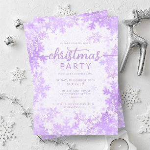 Festivals Lila Imitate Foil Snowflakes Einladung