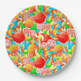 Festivals Lollipops Candy Modern Christmas Holiday Pappteller