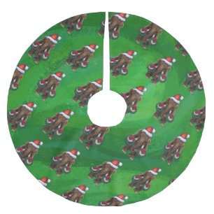 Festivals Mastodon auf Green Polyester Weihnachtsbaumdecke