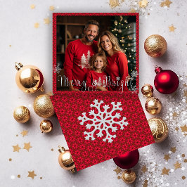 Festivals "Merry & Bright" Red Holiday Foto Card