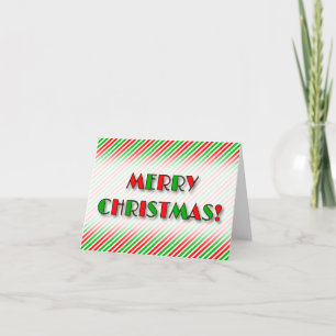 Festivals "MERRY CHRISTMAS!", Rote und grüne Strei Feiertagskarte