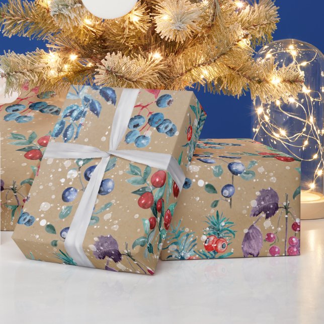 Festivals Moderne Wasserfarben Schneebesen Kraft Geschenkpapier (Feiertage)