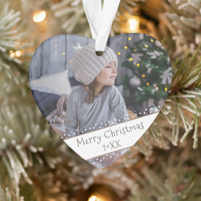 Festivals Moderner Weihnachtsurlaub Keepake Foto Ornament (Baum)