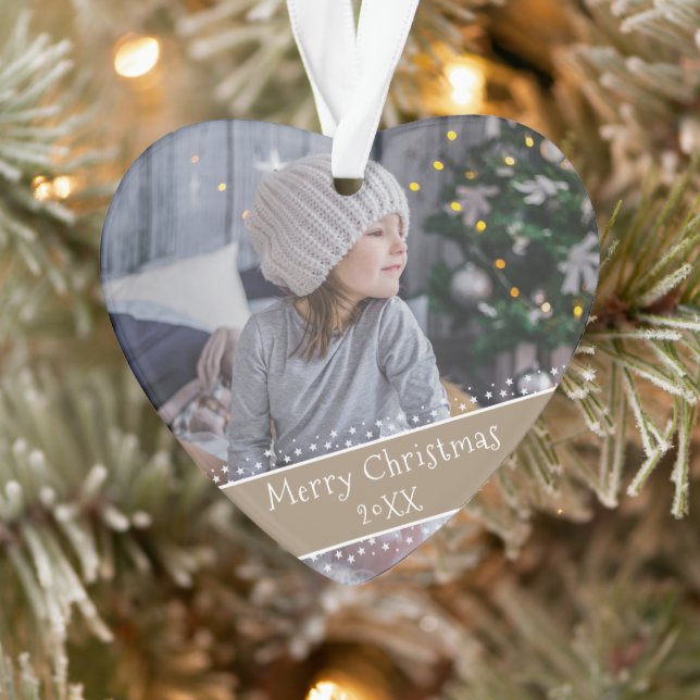 Festivals Moderner Weihnachtsurlaub Keepake Foto Ornament (Baum)