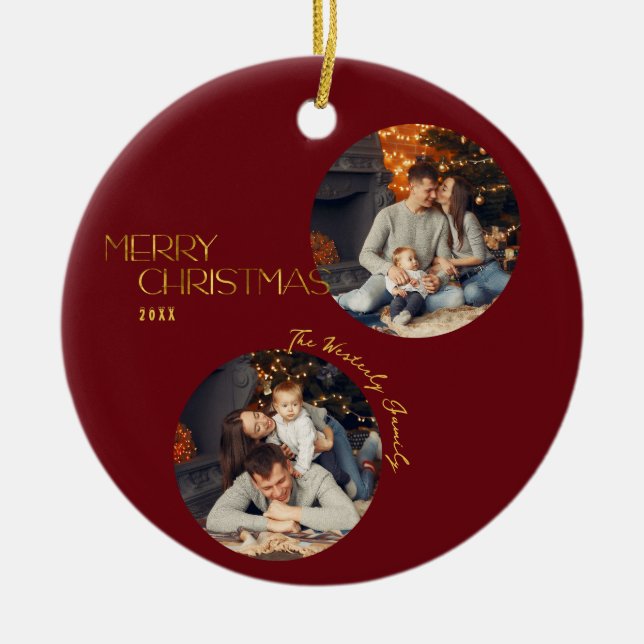 Festivals Modernes Weihnachtsfest - Foto Keramik Ornament (Vorne)