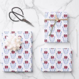 Festivals Monogram Ginger Jar mit Red Bow Weihnach Geschenkpapier Set