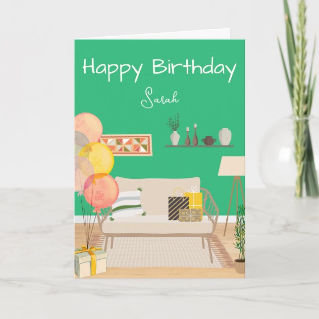 Festivals Mosaikszene Grußkarte Dankeskarte (Vorderseite)